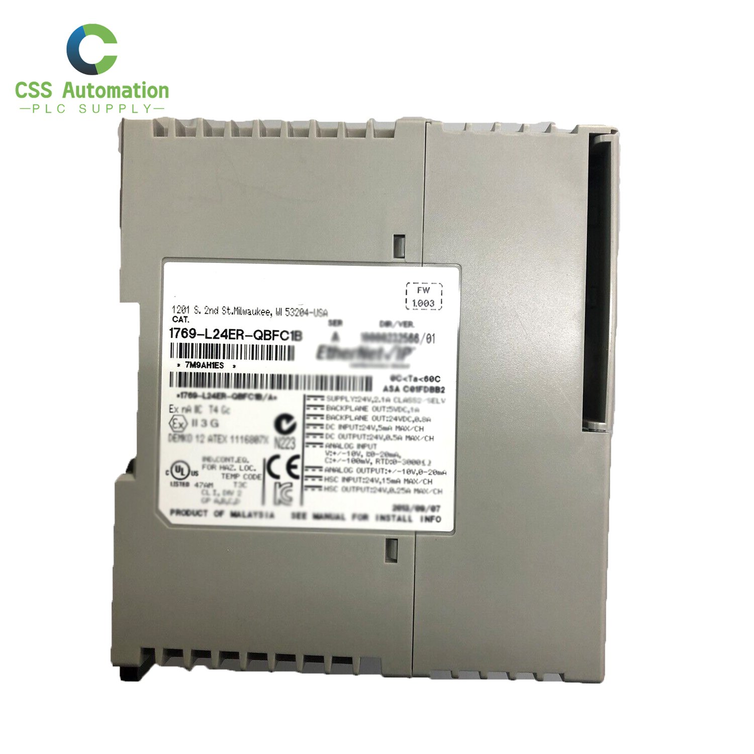 Factory Sealed 1769L24ERQBFC1B Series B AI/O Controller All Series Module PLC 1769-L24ER-QBFC1B