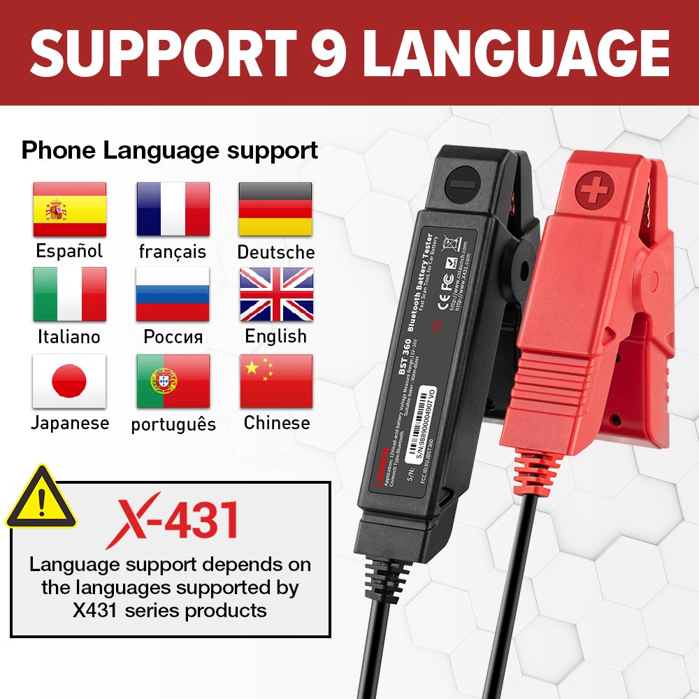 Car battery tester analyzer launch x431 bst360 batterie tester 12volt work with X431 tablet 100-2000 CCA