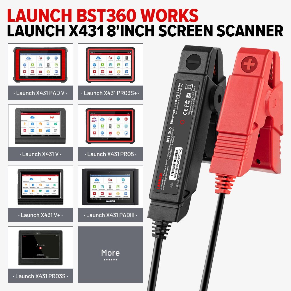 Car battery tester analyzer launch x431 bst360 batterie tester 12volt work with X431 tablet 100-2000 CCA
