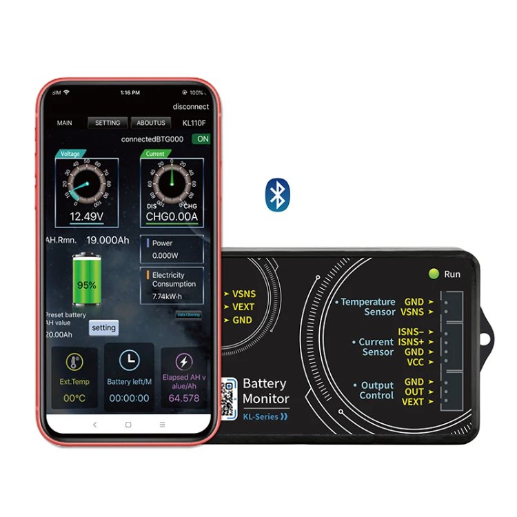 JUNTEK KL110F KL140F KL160F Battery Capacity Tester High Precision Bluetooth Coulomb Counter LCD Display Voltmeter Ammeter