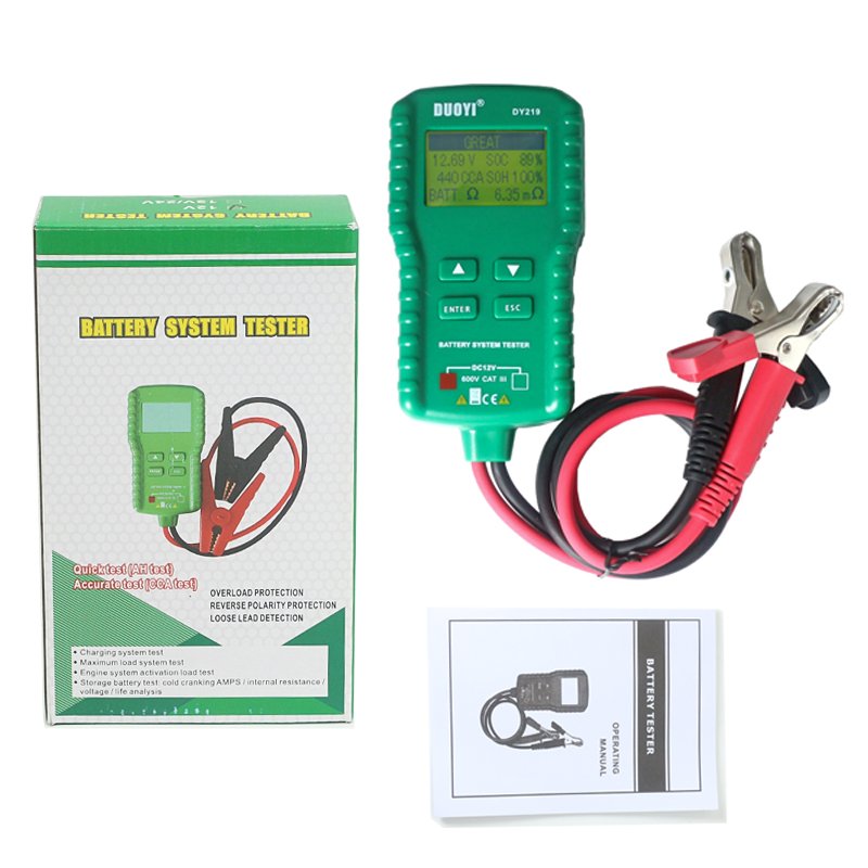 Battery Tester for 12V Batteries, 30AH-250Ah Capacity Detection Instrument for Submerged-Type, EFB, AGM Flat Plate, AGM , Gel,