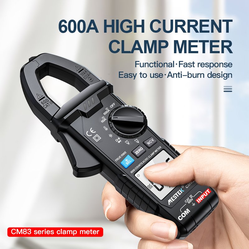 Digital Clamp Meter 6000 Counts 200A AC DC Clamp Meter Smart Range NCV Digital Ammeter Electrical Frequency Tester Clamp Meter