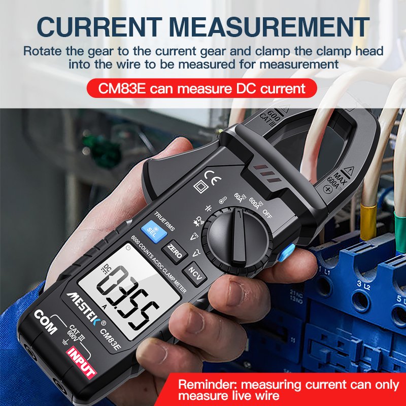 Digital Clamp Meter 6000 Counts 200A AC DC Clamp Meter Smart Range NCV Digital Ammeter Electrical Frequency Tester Clamp Meter