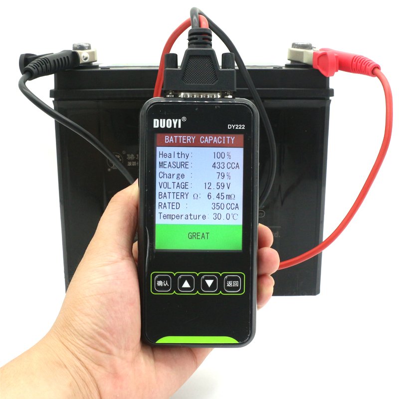 DY222 Color Screen Lead-acid Battery Charge and Discharge Tester battery Start-up Test Charging Test 100-2000CCA