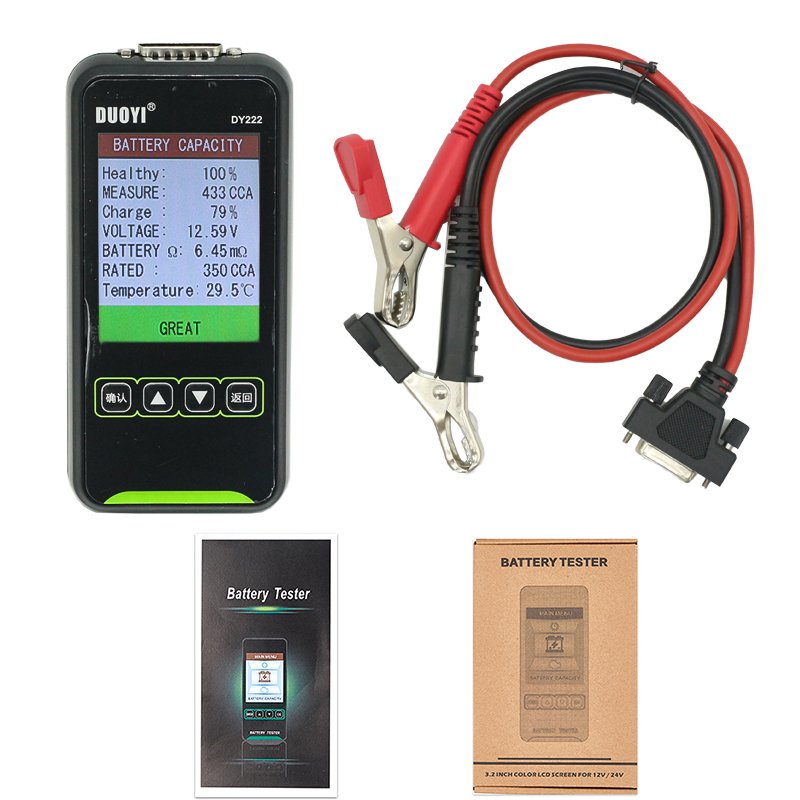 DY222 Color Screen Lead-acid Battery Charge and Discharge Tester battery Start-up Test Charging Test 100-2000CCA
