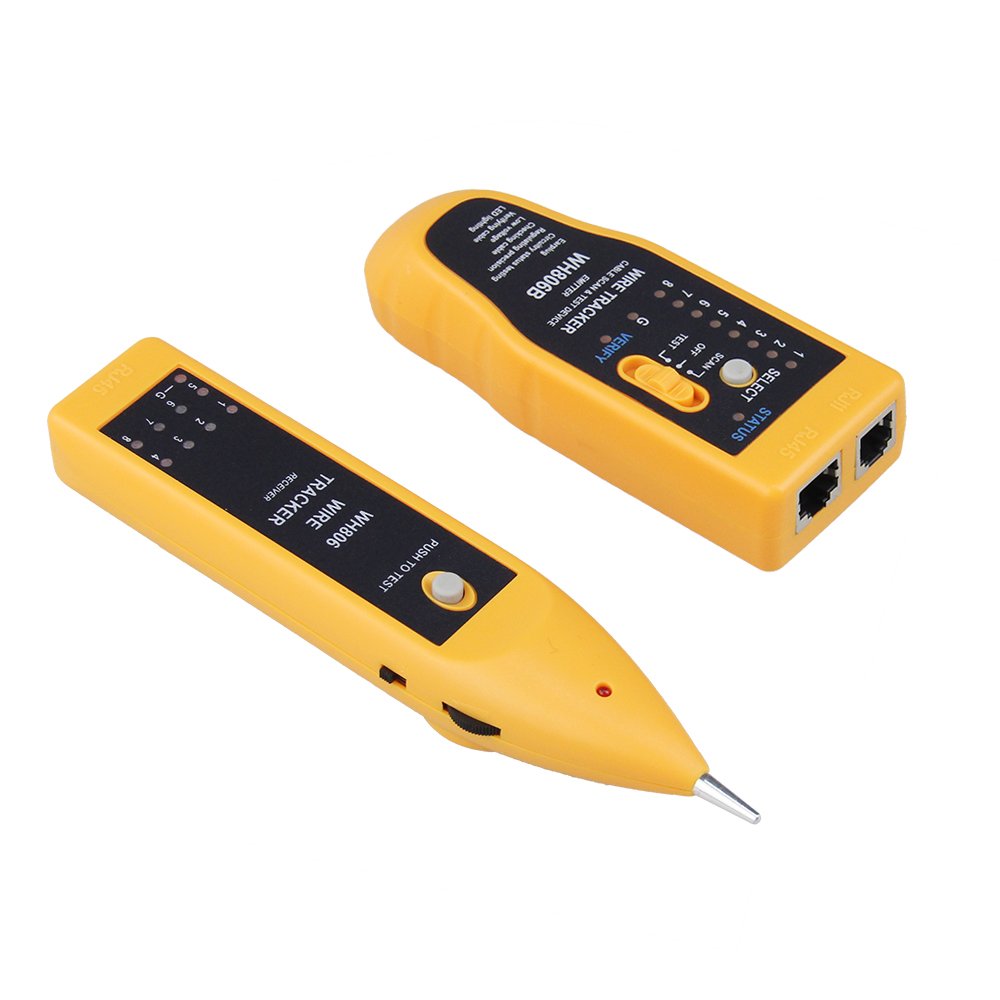 RJ45 RJ11 Multifunction Electric Wire Tracker Cable Tracer Wire Testers for Network and Breakpoint with LED&earphone