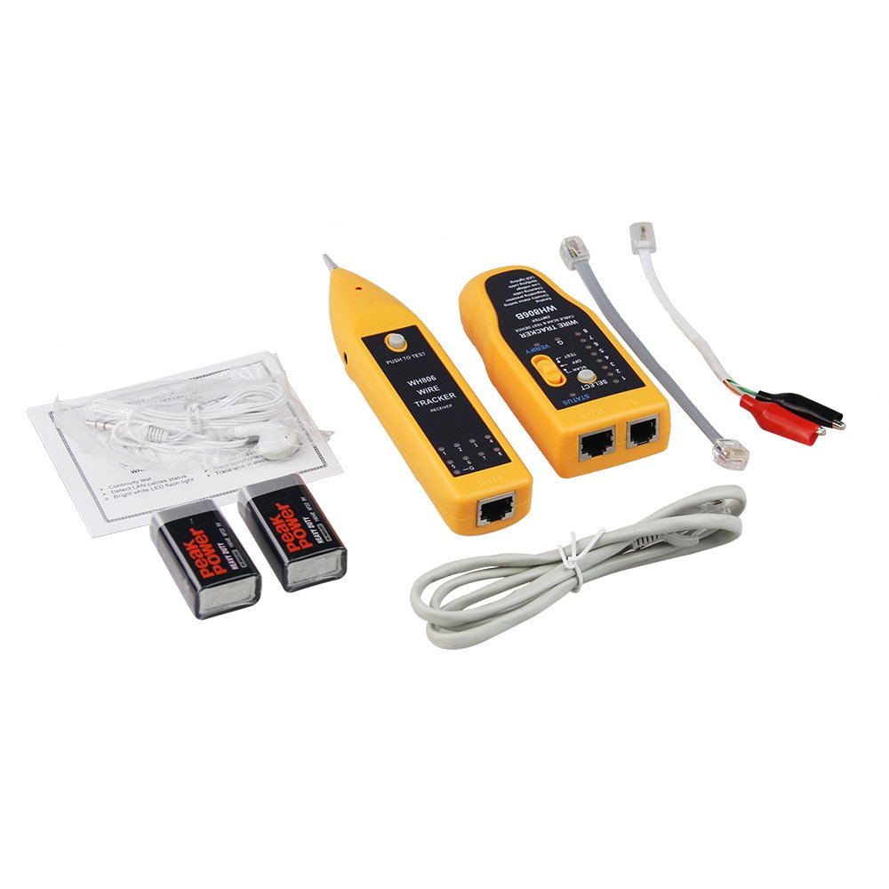 RJ45 RJ11 Multifunction Electric Wire Tracker Cable Tracer Wire Testers for Network and Breakpoint with LED&earphone