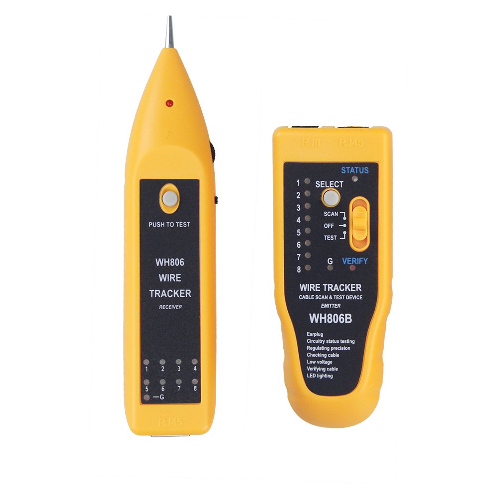 RJ45 RJ11 Multifunction Electric Wire Tracker Cable Tracer Wire Testers for Network and Breakpoint with LED&earphone