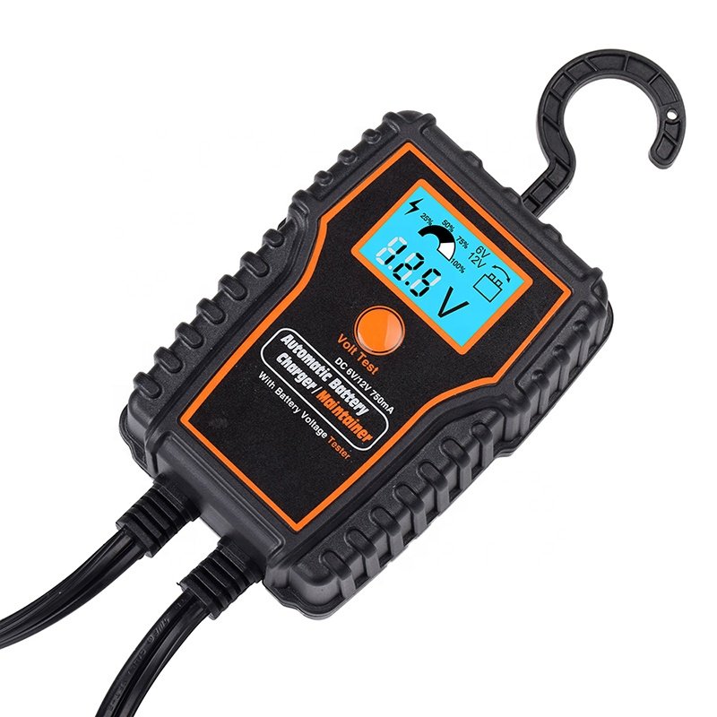 New 12V Automatic Powersports Battery Charger Smart 12 Volt 750mA LCD Display Electric Float Chargers Motorcycle ATV New