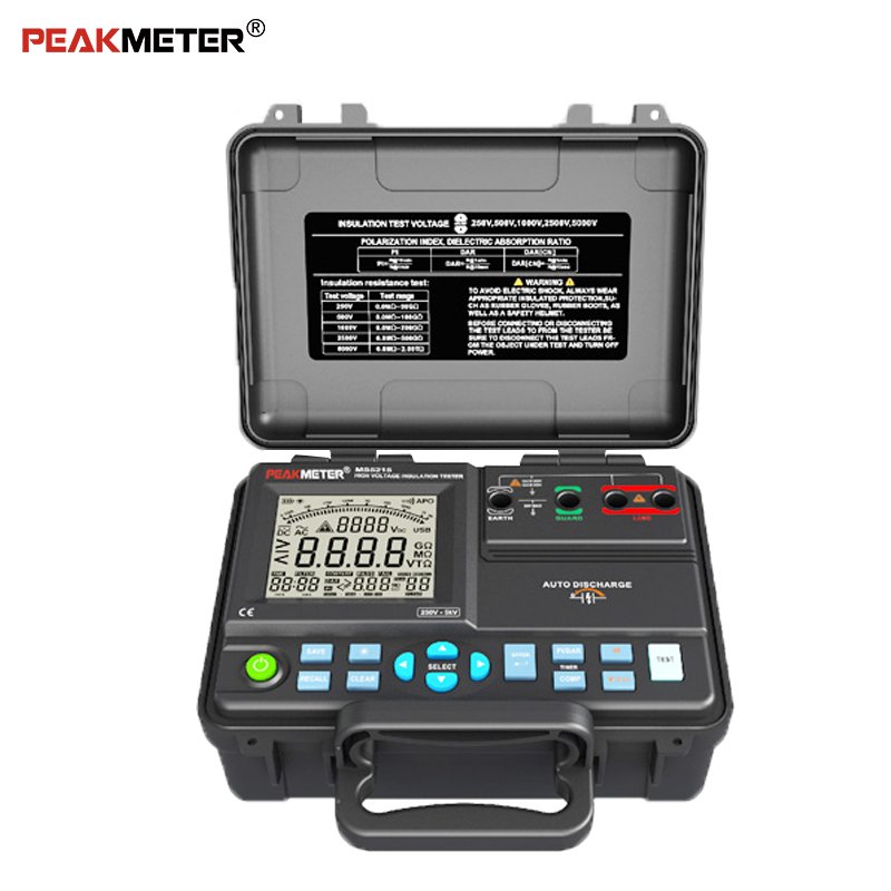MS5215 Measuring insulation of power distribution system High Voltage Digital Insulation Tester up to 5TOhm Solar Panel Tester