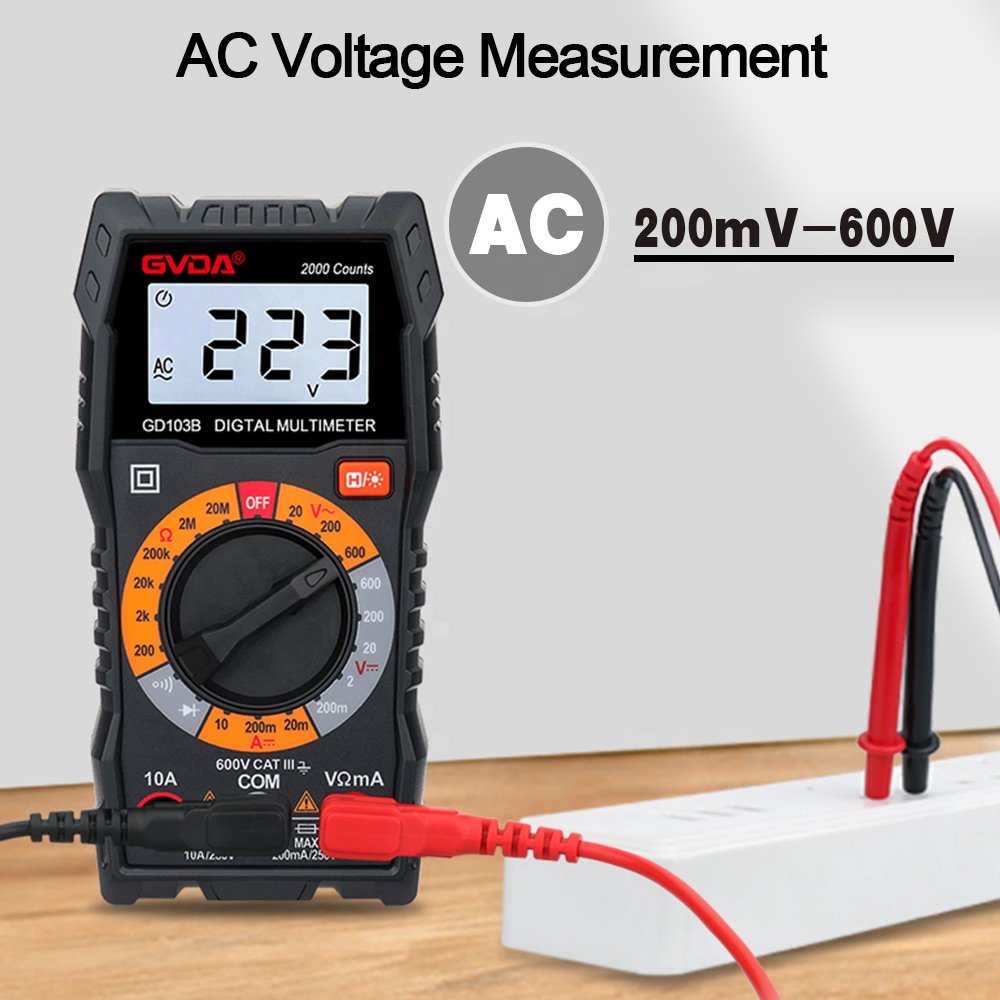 GVDA China Low price 2000 Counts Multi tester Manual range Electric Pocket multimeter digital LCD for sale