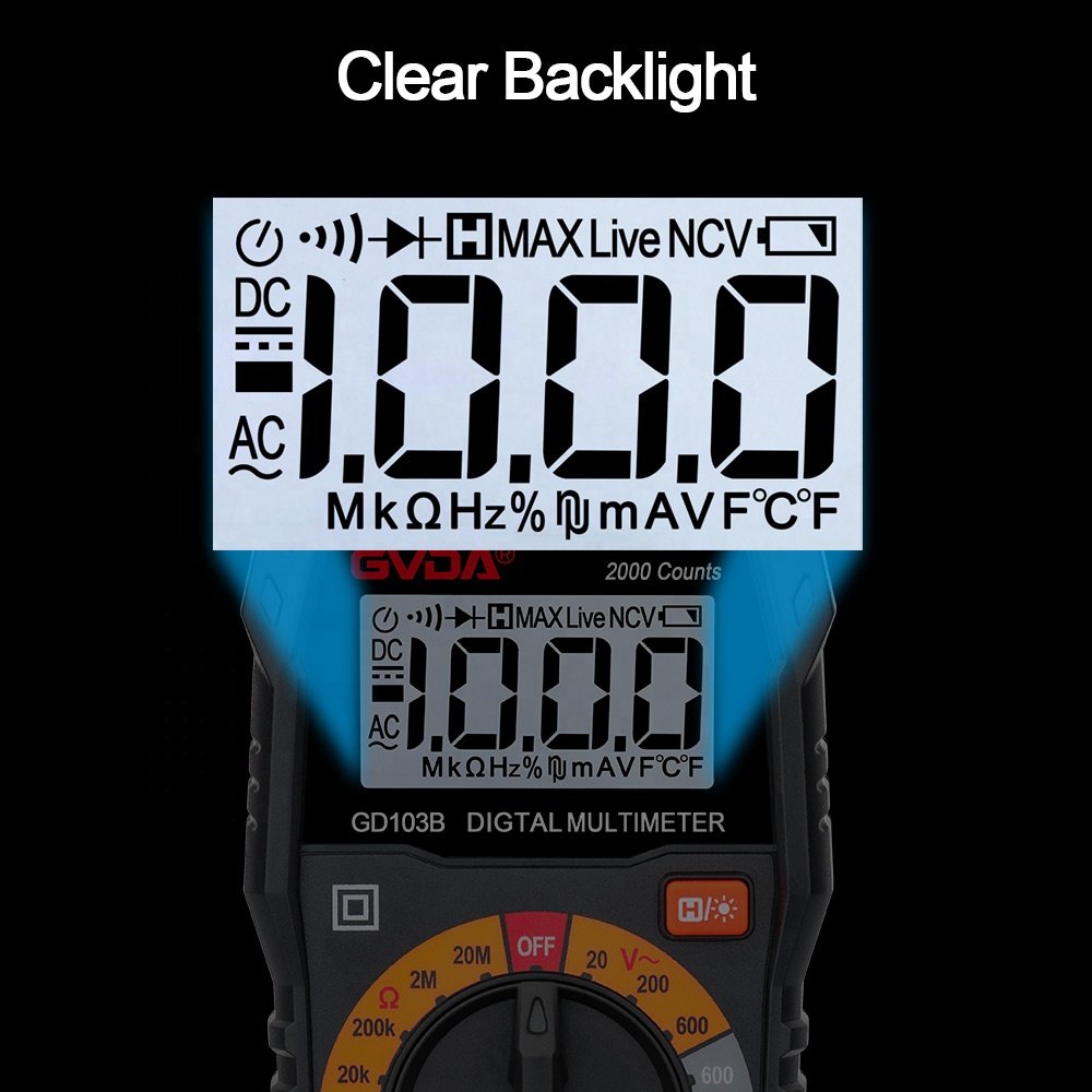 GVDA China Low price 2000 Counts Multi tester Manual range Electric Pocket multimeter digital LCD for sale