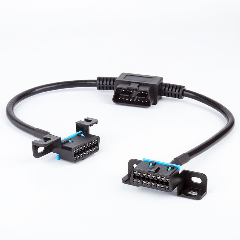 Car OBD interface expansion conversion wire OBD 2 one divided into two cable original car plug extension cable 16 pin 16 core