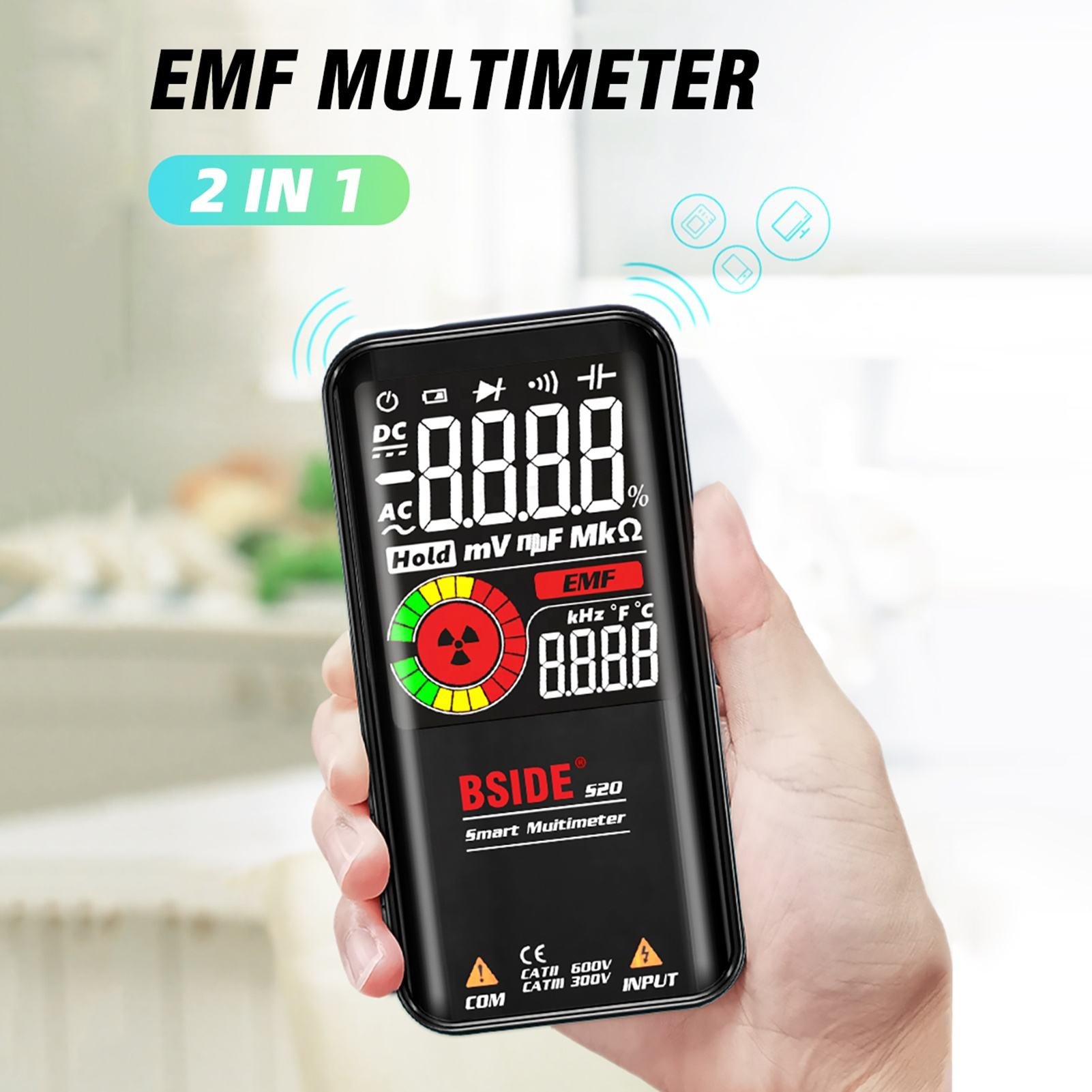 BSIDE S20 Profesional Digital Multimeter Intelligent Large Screen Electromagnetic Radiation Multimeter Tester