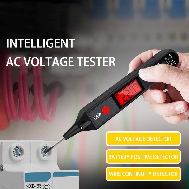 Wholesale New Multifunctional Electric 12V-300V Pen Type Digital AC Voltage Tester With LCD Screen Display Data Hold