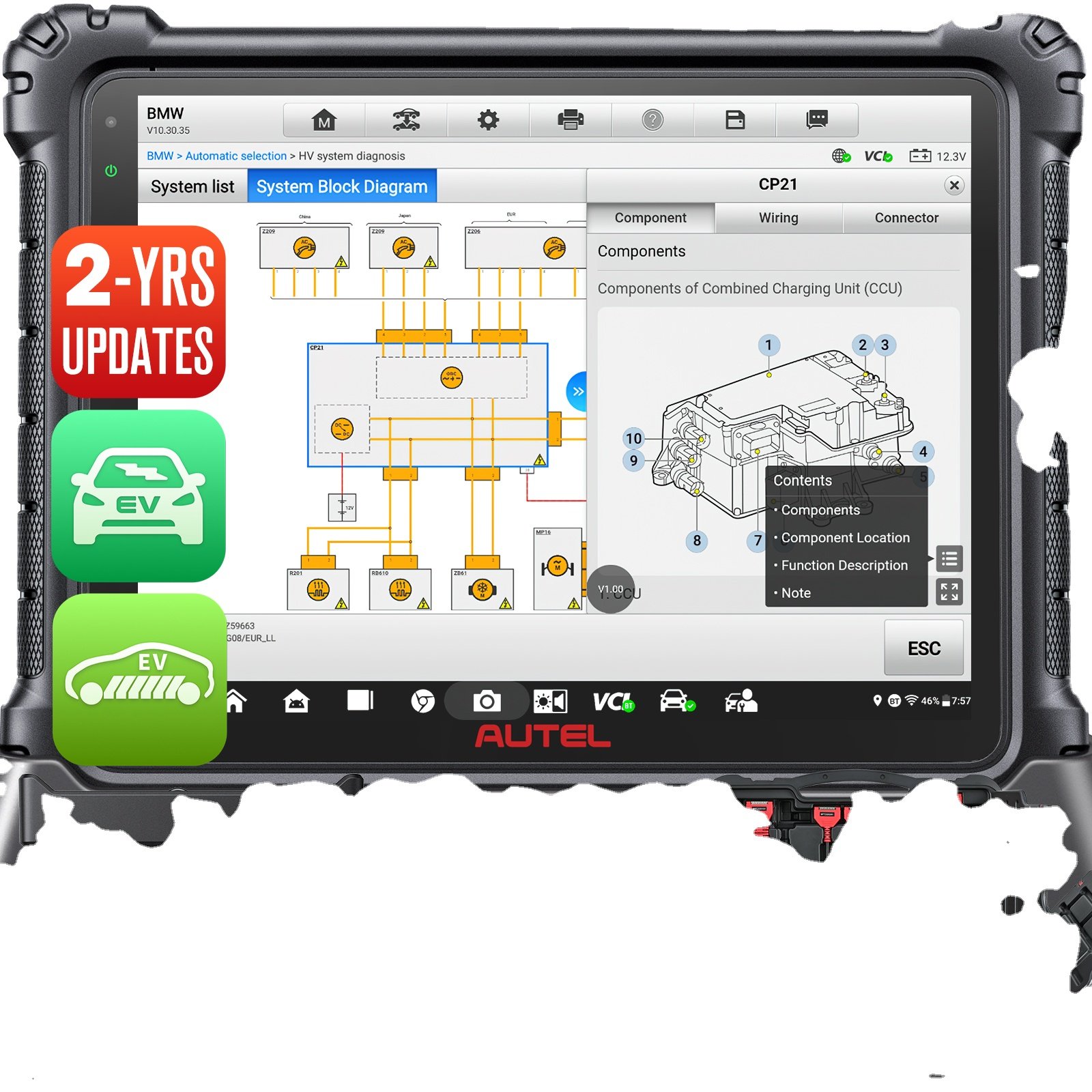Autel MaxiSYS Ultra EV pro kit electric motor for car conversion 98v complete pick up truck smart dc battery diagnostic scanner