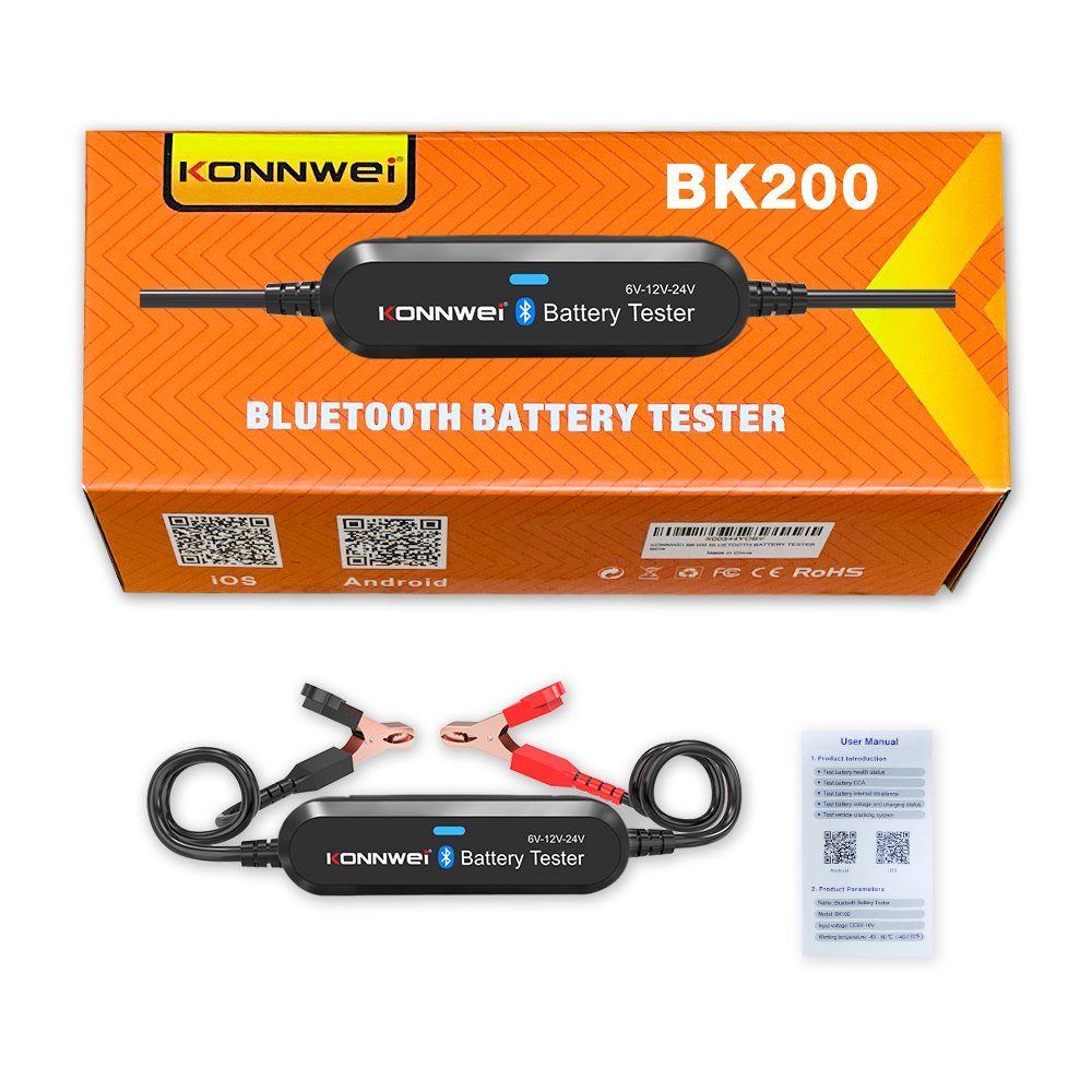 KONNWEI BK200 Mobile APP Control Bluetooth Car Battery Tester for lead acid battery GEL AGM EFB Lithium battery 6V 12V 24V