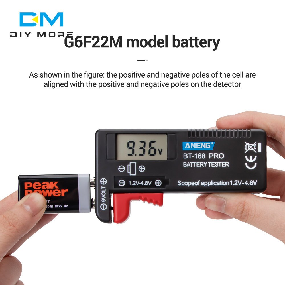 BT-168 AAA C D 9V 1.5V AA AAA Battery Tester Universal Storage Battery Capacity Detector LED Voltage Meter Voltmeter BT168 PRO