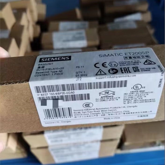 Siemens Original SIMATIC ET 200SP BaseUnit 6ES7193-6BP20-0DA0 with BU15-P16+A10+2D PLC PAC & Dedicated Controllers