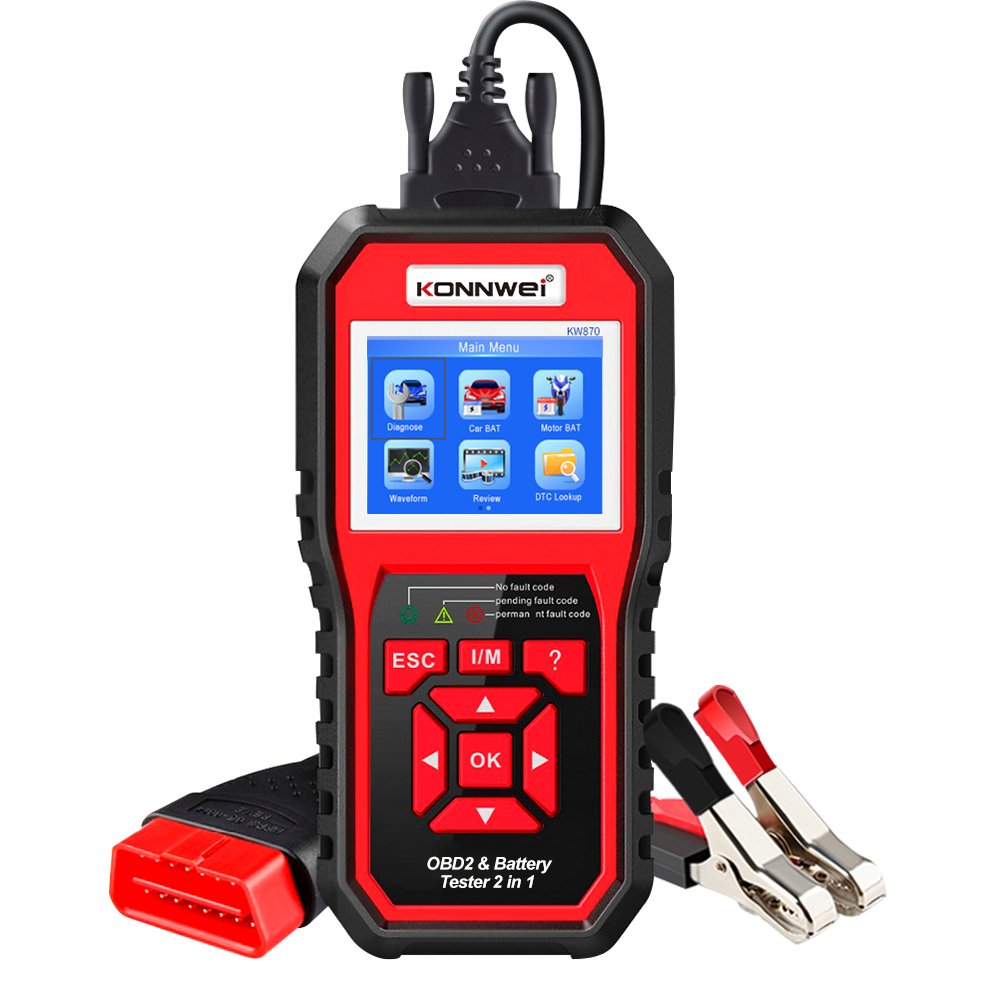 Escaner obd2 kw870 battery tester kw 870 scanner codes for 12V gasoline and diesel car