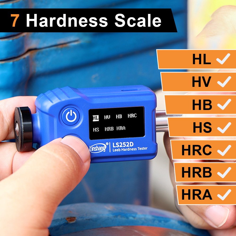 RTS LS252D Metal Durometer HL/HRC/HRB/HRA/HV/HB/HS Portable Leeb Hardness Tester Digital Durometer Hardness Tester