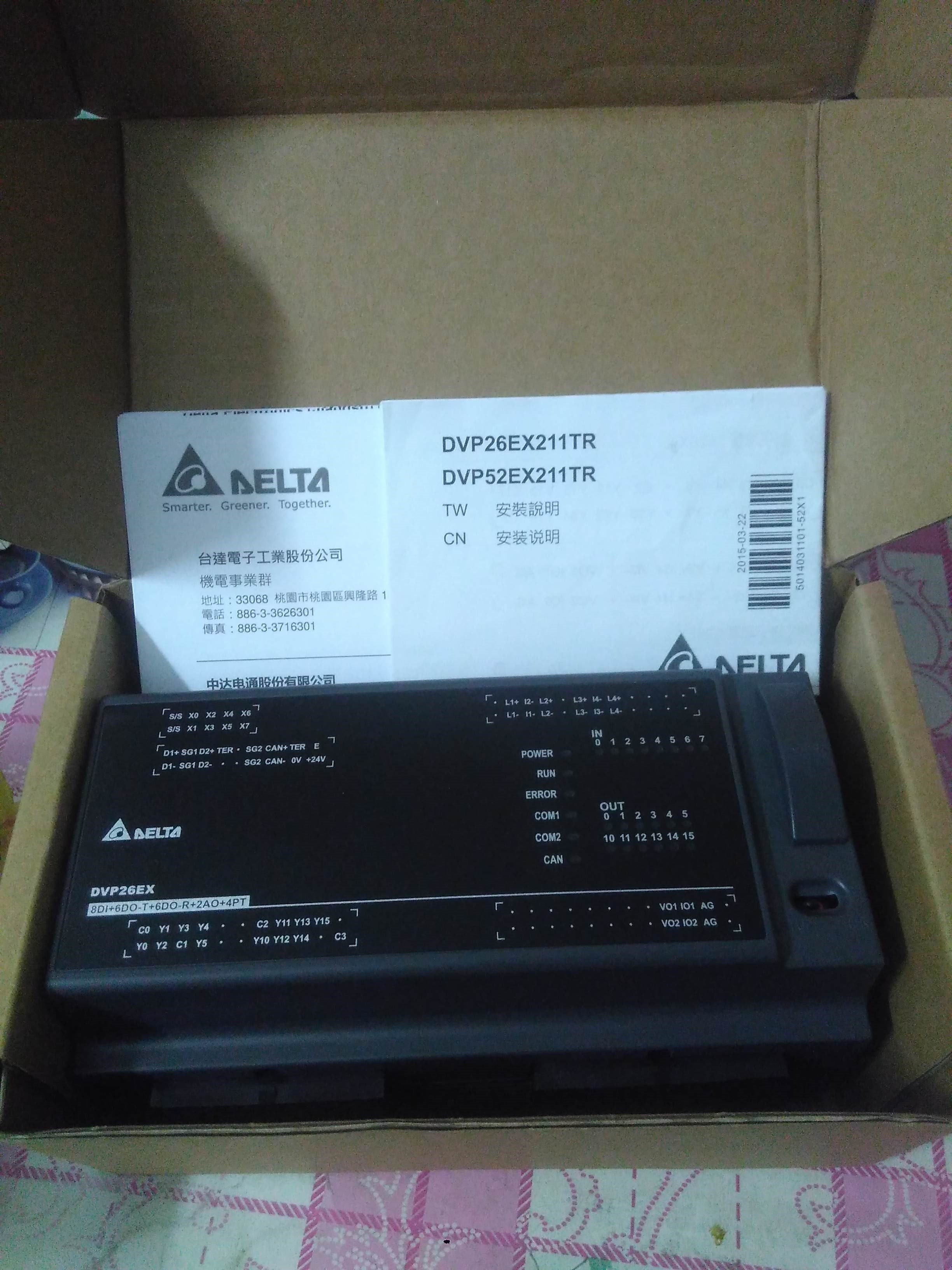 100% New Delta DVP ES2 Series DVP20EX200R / T PLC programming controller For AOI inspection machine