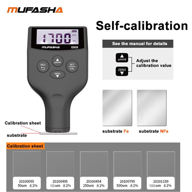 MUFASHA car paint galvanizing coating thickness gauge dry film digital tester device meter easy operation G935