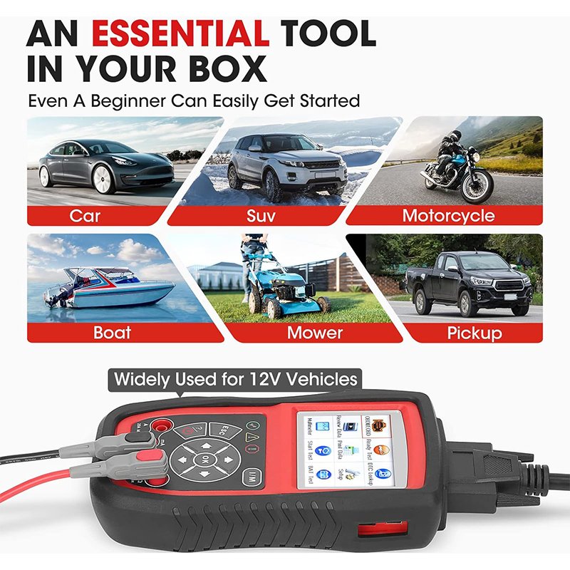 Battery Tester Avometer Full OBDII Diagnosis and Circuit Starting Charging Systems Test Code Reader Scanner