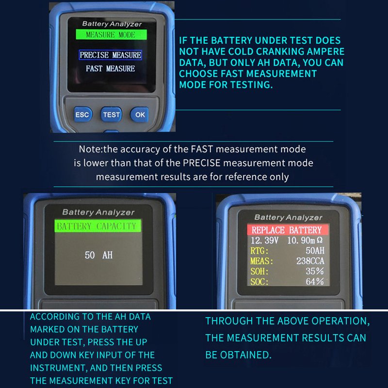 Wholesale TM2020A High Precision 12V 24V Battery Internal Resistance Life Capacity Tester Car Battery Analyzer