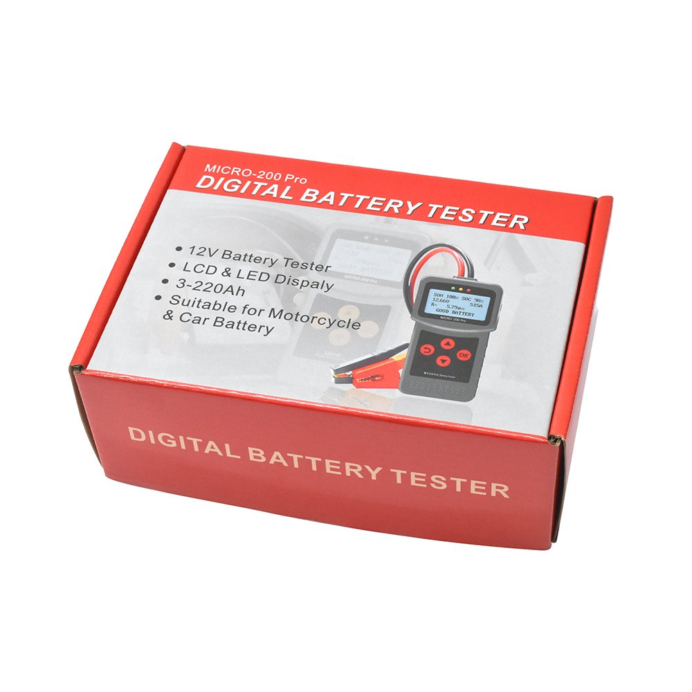Digital MICRO-200 Pro 12v car motorcycle battery test 12v 24v battery system tester