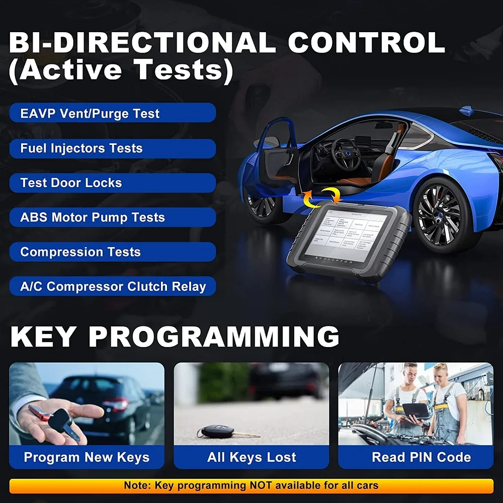 XTOOL D-8 Diagnostic Scan Tool with 3 Years Free Updates CAN FD ECU Coding 38+ Resets Full Bi-Directional Key Programming Tools