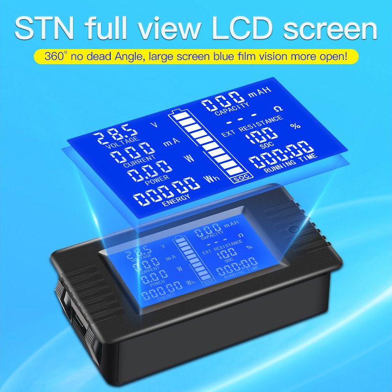 PZEM015 USB 50A Shunt High Precision LCD Digital Display Battery Tester Lithium Battery Capacity Meter For Golf Cart