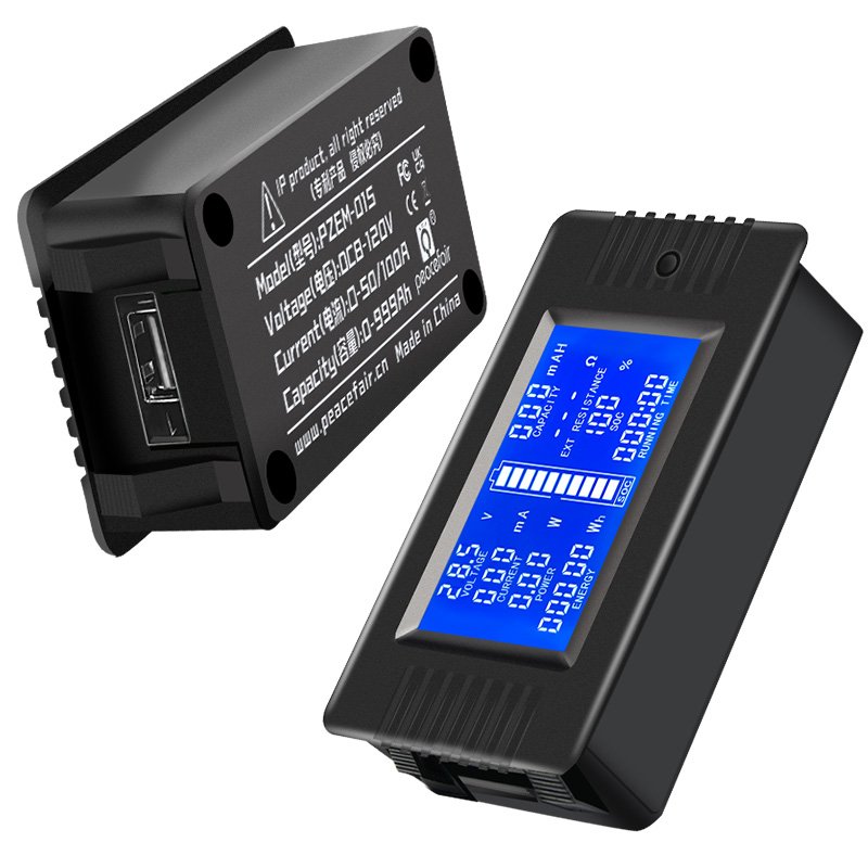 PZEM015 USB 50A Shunt High Precision LCD Digital Display Battery Tester Lithium Battery Capacity Meter For Golf Cart