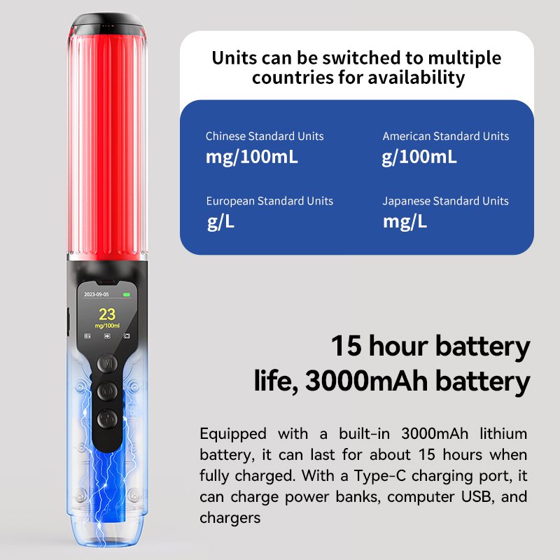 With disinfection lamp-affordable-Baton alcohol tester analyzer breathalyzer for Enterprise use alcohol breath tester RG-05