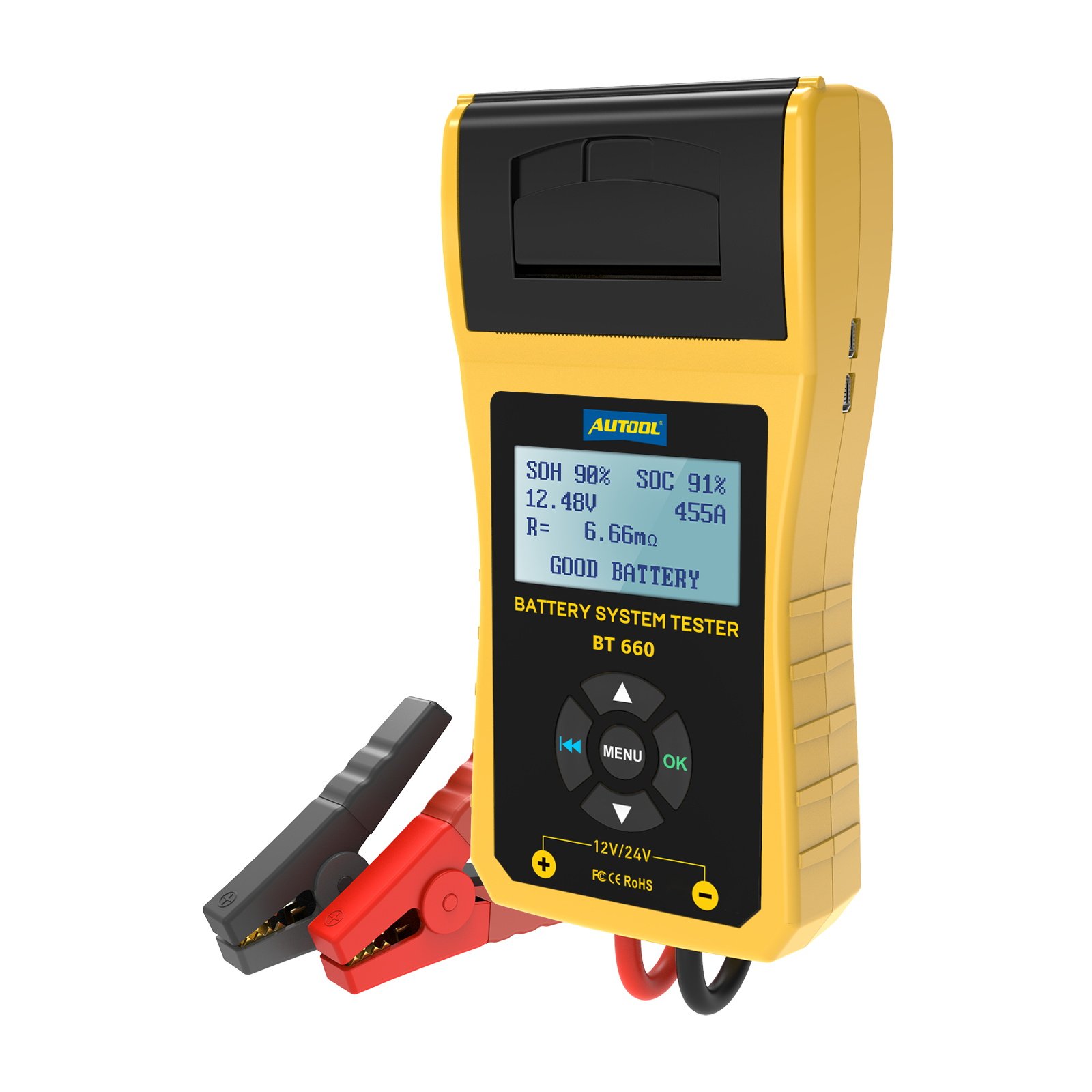 AUTOOL BT660 Version 1 Car Battery Tester 12V with Thermal Printer