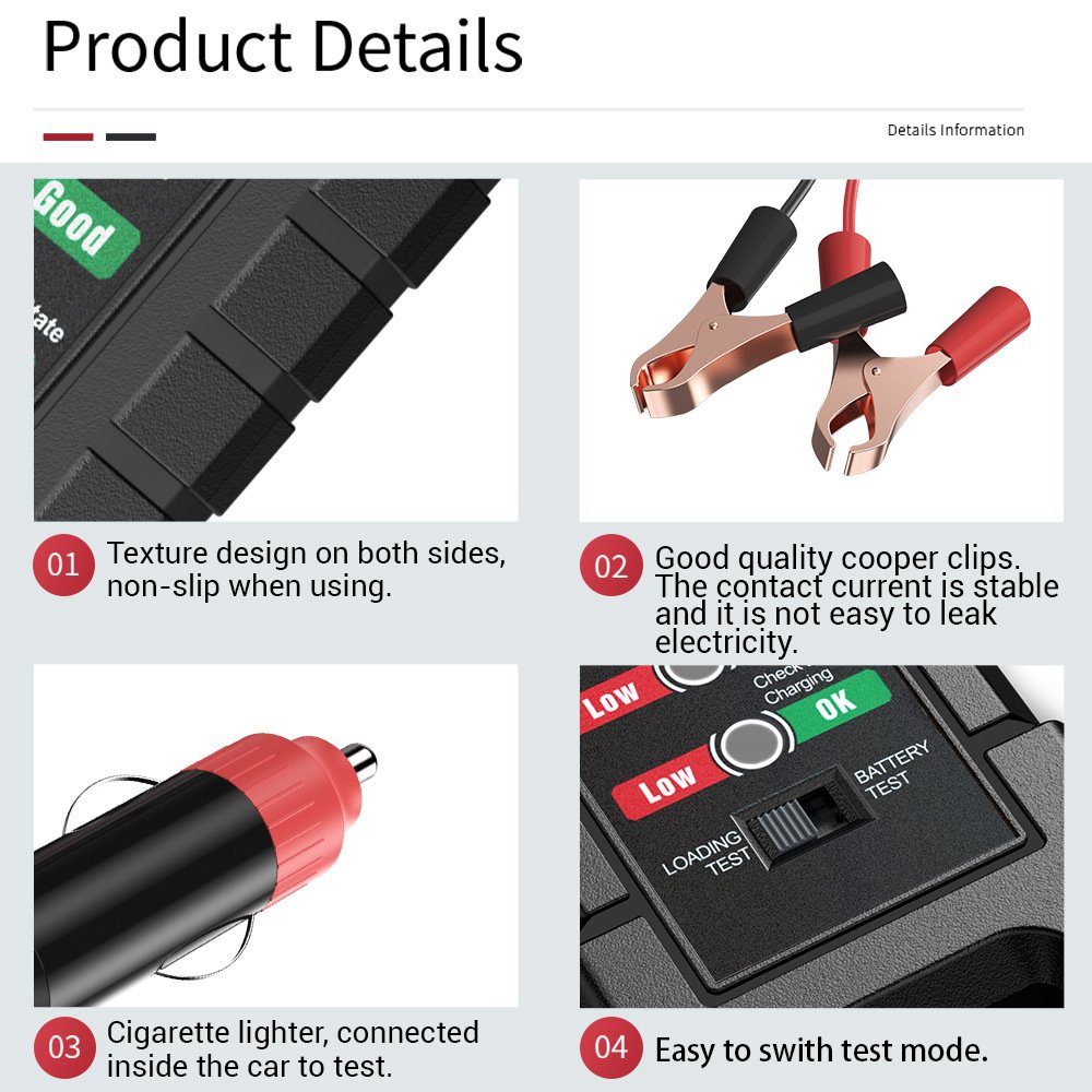 BM410 12V 24VCar Battery Tester Charging Loading Check Car Battery Tester Diagnostic Tool Alternator Test For Diesel Gasoline