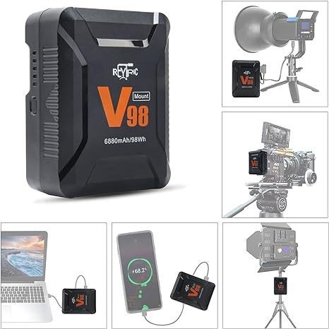Portable V-base/V-lock camera battery 98Wh 15A Draw D tap to DC power supply Line V base