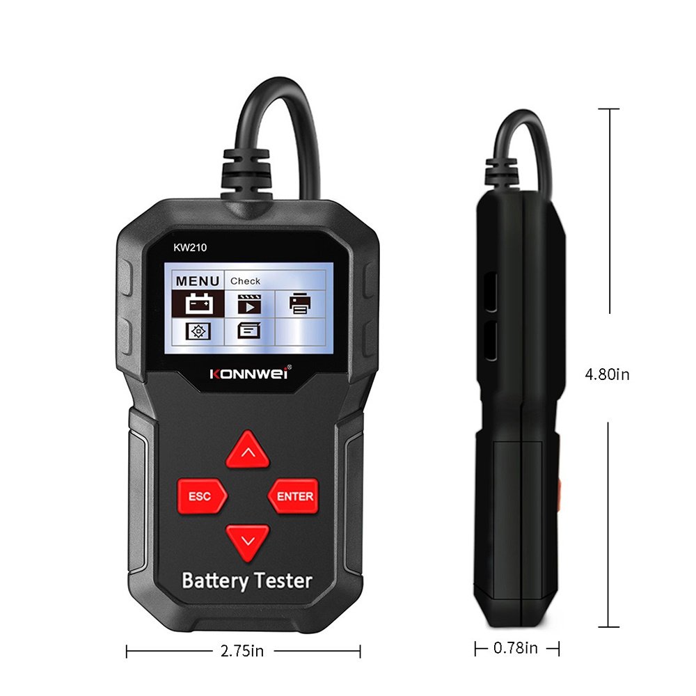 For KONNWEI KW210 12V Automotive Car Battery Tester Digital Multi Language Analyzer Tester Tool