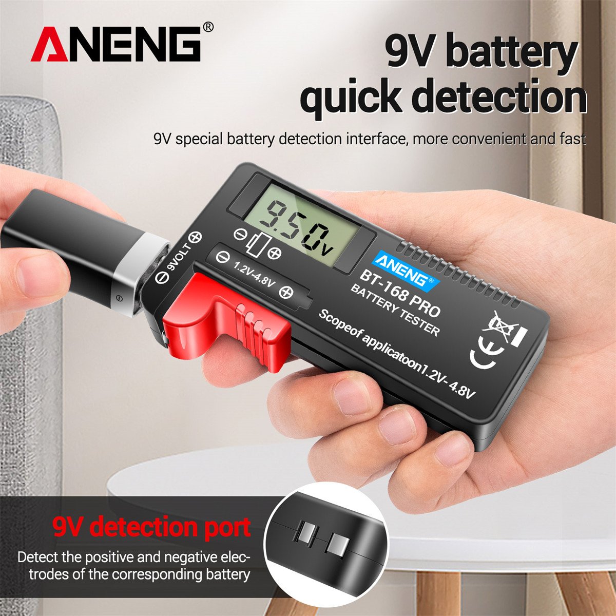 ANENG BT-168 PRO Digital Lithium Battery Capacity Tester Checkered load analyzer Display Check AAA AA Button Cell Universal test