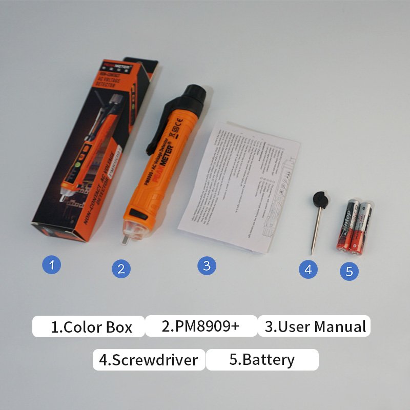 Double Sensitive NCV AC Voltage tester PM8909+ sound and light alarm Tester with Live wire judgment