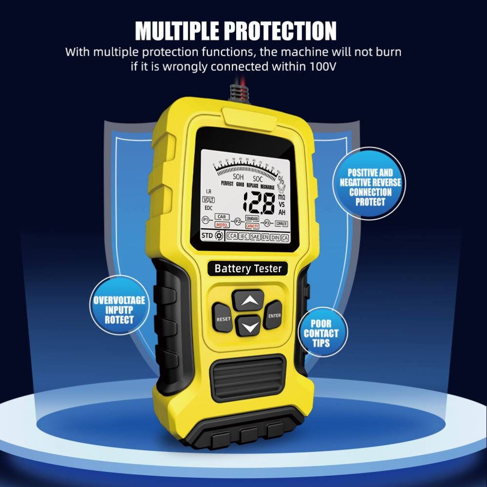 TK-200 12V24V Smart LCD Vehicle Lead Acid Battery Tester Advanced Diagnostic Tool for Trucks Motorcycles and Scooters
