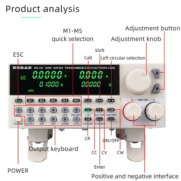 KORAD KEL103 High-Precision Electronic Load Programming Device with Five-Digit Display USB Professional Industrial Test Tool