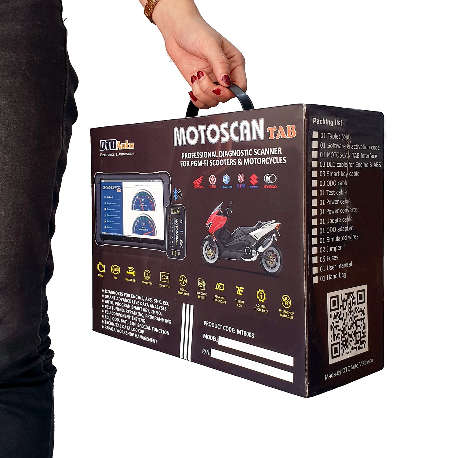 MOTOSCAN TAB - SMART DIAGNOSTIC DEVICE ECU TUNER FUNCTION (TUNING A/F RATIO, ON/OFF SMART KEY FOR ECM) Add 12 new HONDA ECU