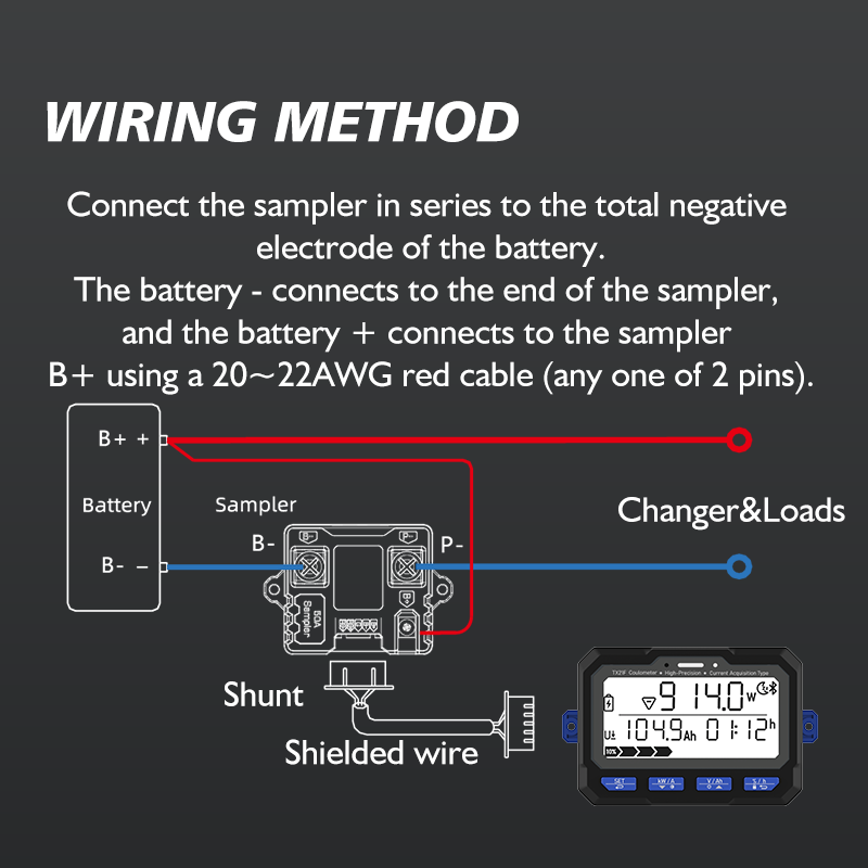 TX21 8-120V350A Smart 12V Batteries Monitor Bluetooth Display Battery Coulometer Lifeopo4