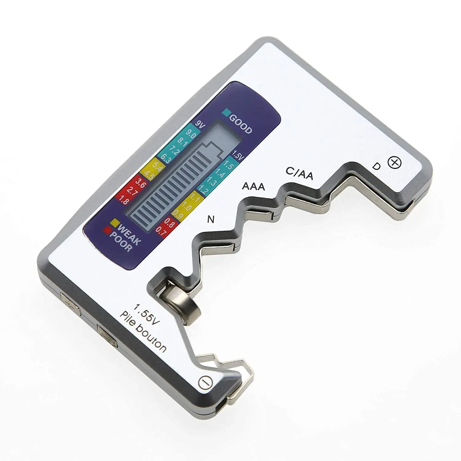 1pcs Digital Battery Tester C D N AA AAA 9V 1.5V Button Cell Capacity Check Detector LCD Display Capacitance Diagnostic Tool