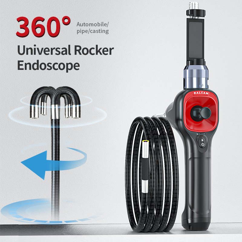 Ralcam 1Mp Articulated Borescope 6Mm Waterproof Ip67 360 Degree Borescope 1M Cable Flexible Industrial Endoscope