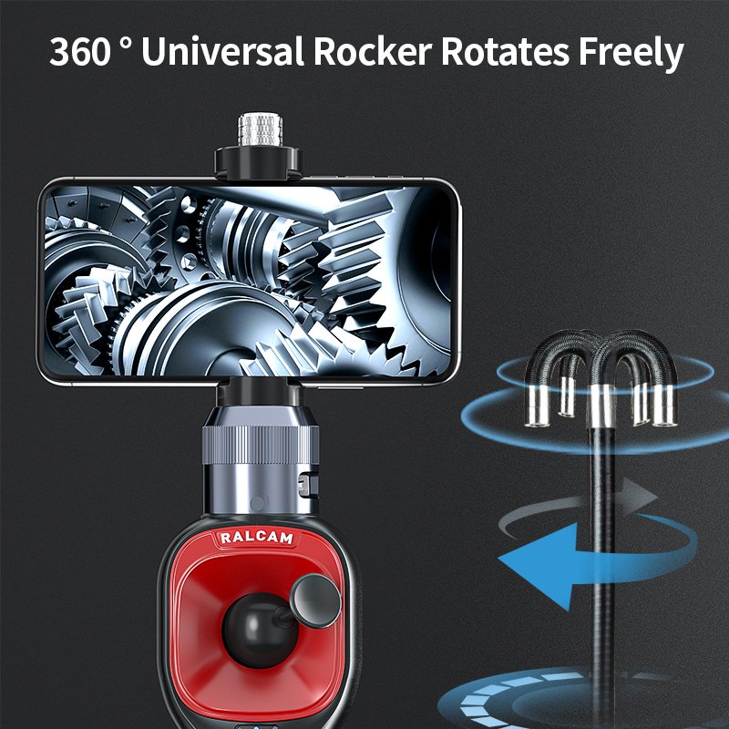 Ralcam 1Mp Articulated Borescope 6Mm Waterproof Ip67 360 Degree Borescope 1M Cable Flexible Industrial Endoscope