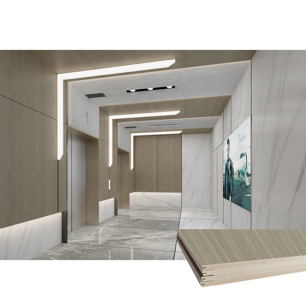 Matt Marble Look Surface Hotel Corridor Panel 9MM WPC PVC Wall Board