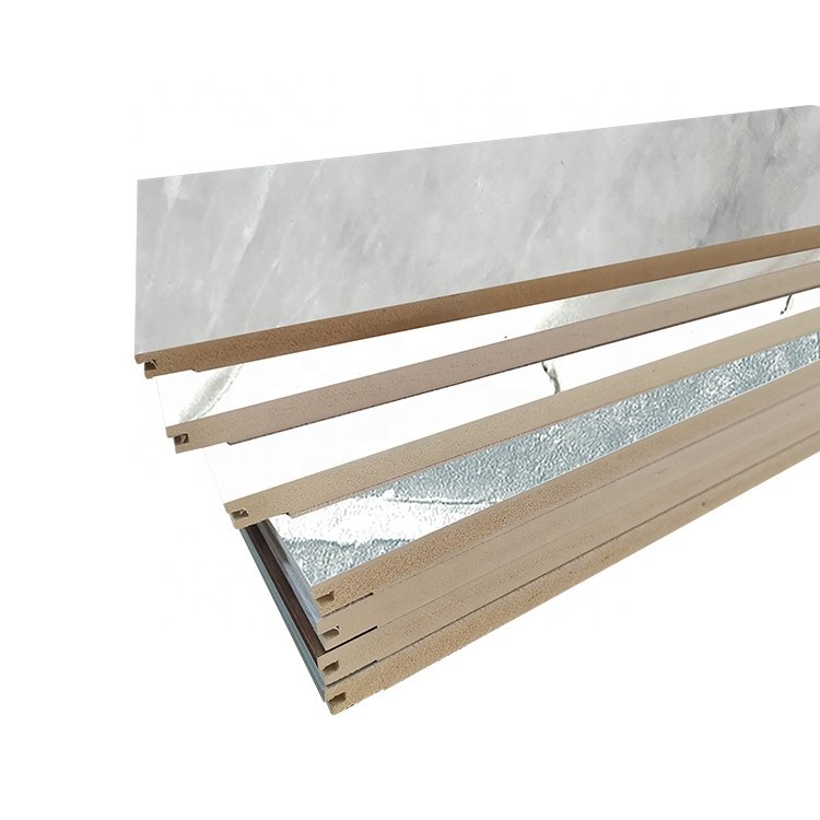 Matt Marble Look Surface Hotel Corridor Panel 9MM WPC PVC Wall Board