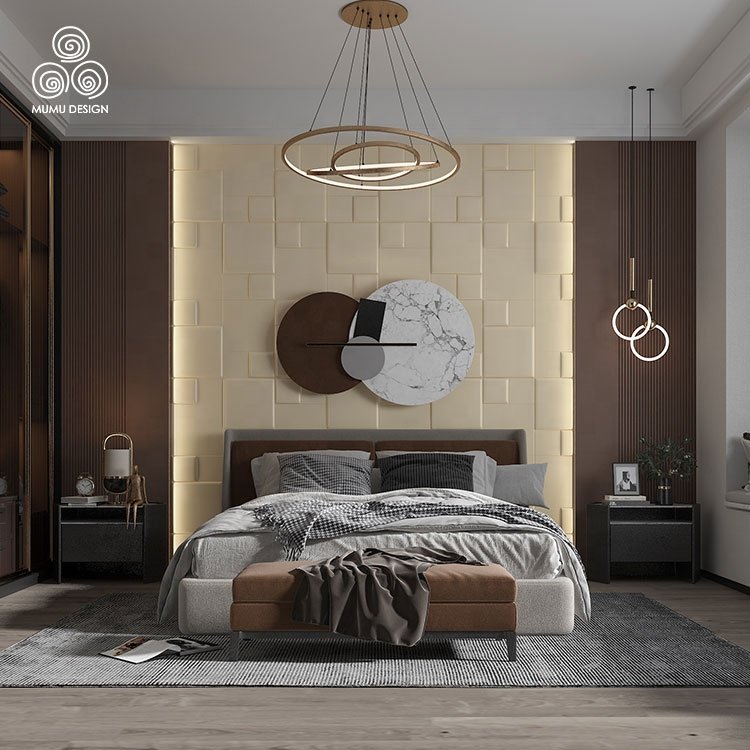 MUMU Manufacturing 3D MDF decorative panels Leather Wall Boards Cladding Panel For Indoor Hotel Decorative